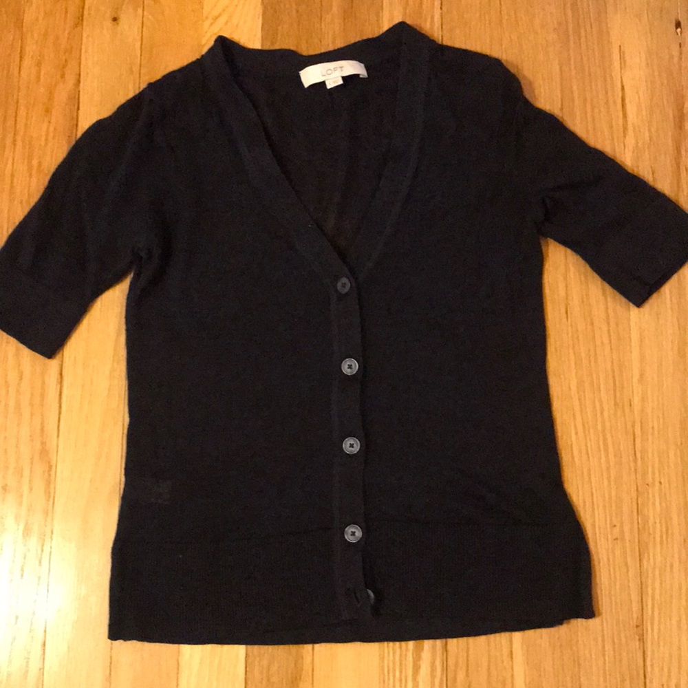 Navy Blue short sleeve cardigan